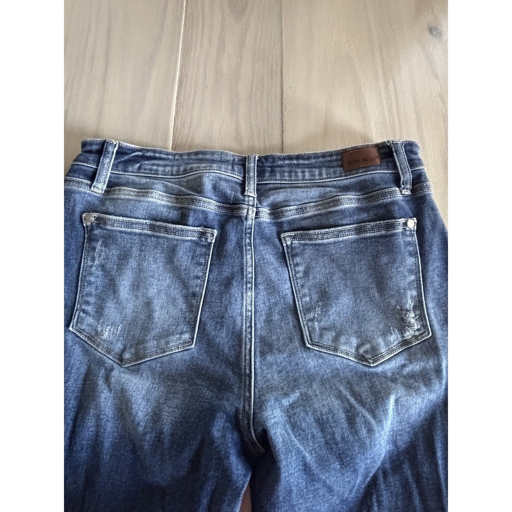 Judy Blue Boyfriend Jeans Junior 15/32 Distressed High Rise Stretch Denim EUC - Picture 7 of 11